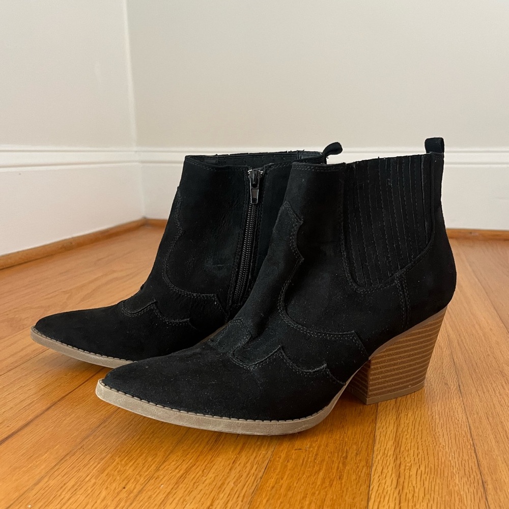 Kaari Blue Charlie Black Block Heel Ankle Boots